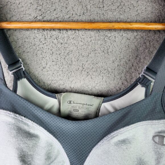 Champion High Support Sports Bra 34DD Oxford Gray Comfortable Straps Wicking - Picture 7 of 7